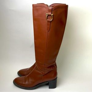 Salvatore Ferragamo Brown Leather Riding Boots